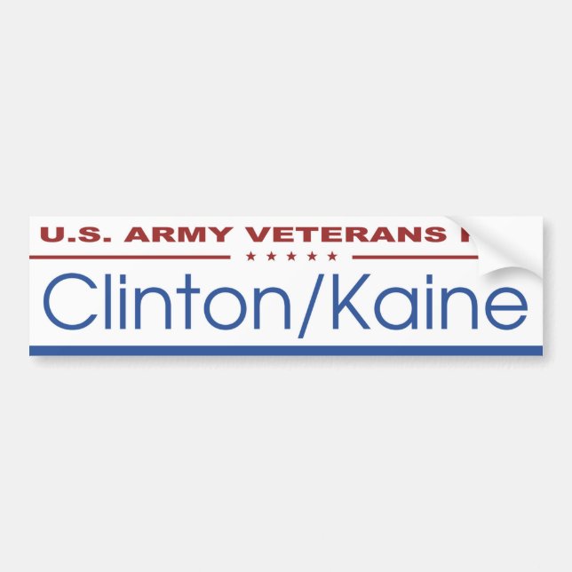 U.S. Arméveteran för Clinton/den Kaine bildekalen Bildekal (Framsidan)