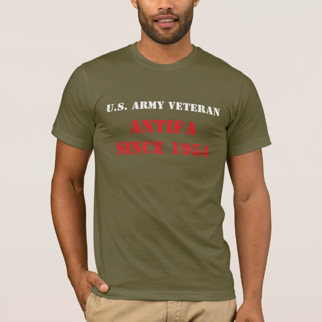 U.S. Army Veteran Antifa T Shirt (Framsida)