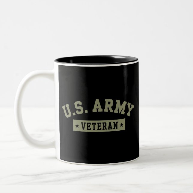 U.S. Army Veteran Veterans America American Flag Två-Tonad Mugg (Vänster)