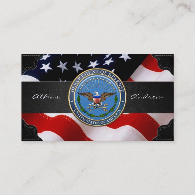 U.S. Avdelning av försvar (DOD)emblemen [3D] Visitkort (Framsida)