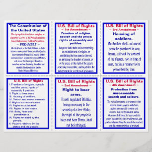 U.S. Bill of Högers Pocket Pamphlet (25 cent) Reklamblad