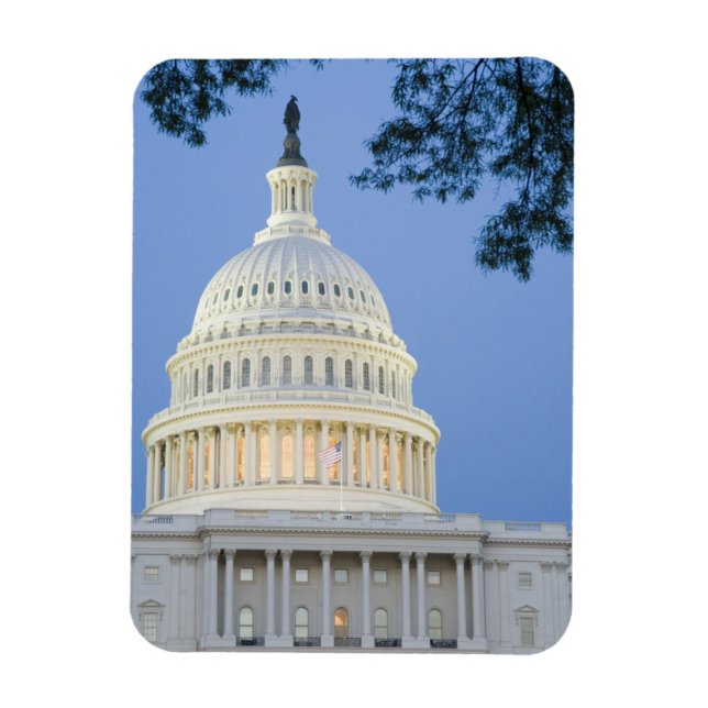 U.S. Capitol i skymningen, Washington D.C. (distri Magnet (Vertikal)
