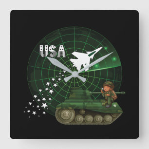 U.S. Den militära flygvapen- och arméradar tar t Fyrkantig Klocka