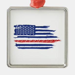 U.S. Flagga Cycling Julgransprydnad Metall
