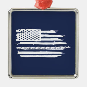 U.S. Flagga Cycling Julgransprydnad Metall