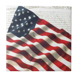 U. S. FLAGGA KAKELPLATTA