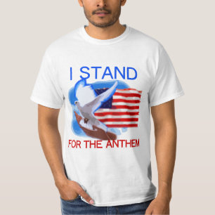 U.S. Flagga och Dove jag står för hymnen T Shirt