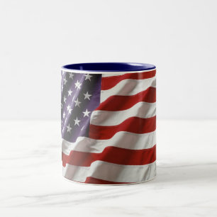 U.S. Flagga som vinkar kaffemuggen Två-Tonad Mugg