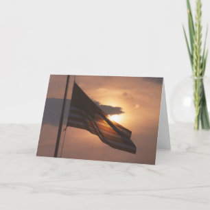 U.S. Flagga vid Sunset Kort