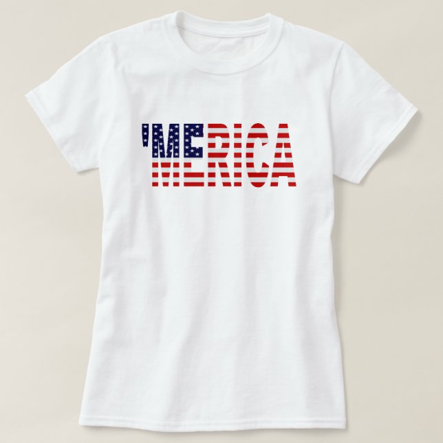 U.S. Flagga'MERICA-skjorta T-shirt (Design framsida)