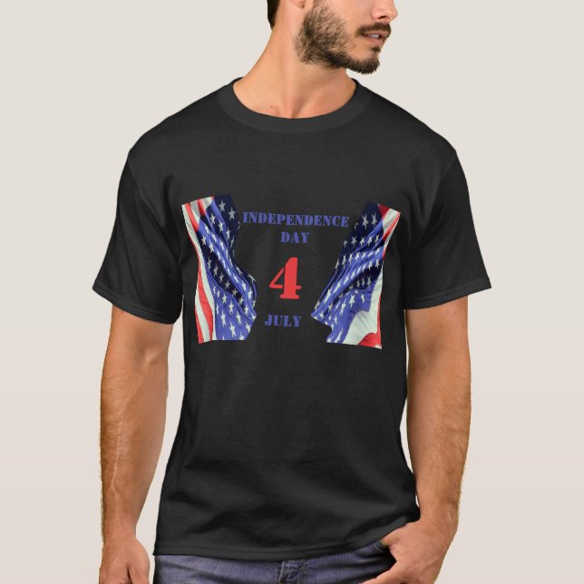 U.S flaggor för Independence day, 4 juli T Shirt (Framsida)