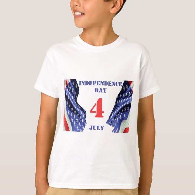 U.S flaggor för Independence day, 4 juli T Shirt (Framsida)