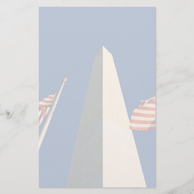 U.S. Flaggor vid Washington Monument Brevpapper (Framsida)