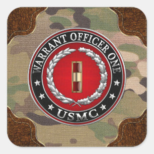 U.S. Flottor: Berättigande kommenderar en (USMC Fyrkantigt Klistermärke