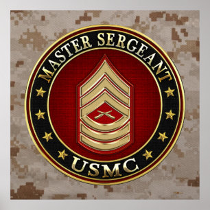 U.S. Flottor: Fanjunkare (USMC MSgt) [3D] Poster