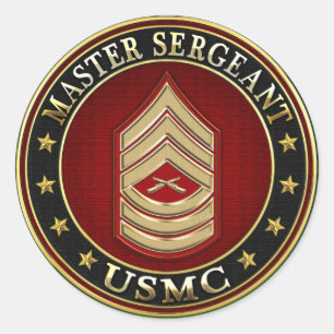 U.S. Flottor: Fanjunkare (USMC MSgt) [3D] Runt Klistermärke