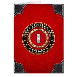 U.S. Flottor: Första Lieutenant (USMC 1stLt) [3D] Hälsningskort