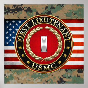 U.S. Flottor: Första Lieutenant (USMC 1stLt) [3D] Poster
