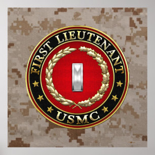 U.S. Flottor: Första Lieutenant (USMC 1stLt) [3D] Poster