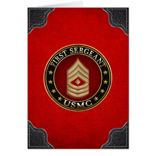 U.S. Flottor: Första Sergeant (USMC 1stSgt) [3D] Hälsningskort