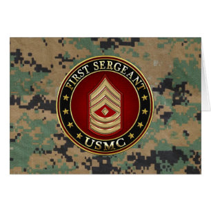 U.S. Flottor: Första Sergeant (USMC 1stSgt) [3D] Hälsningskort