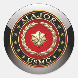 U.S. Flottor: Ha som huvudämne (USMC-Maj) [3D] Runt Klistermärke