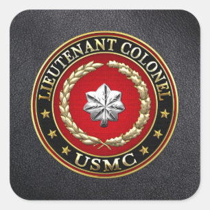 U.S. Flottor: Lieutenant Överste (USMC LtCol) [3D Fyrkantigt Klistermärke