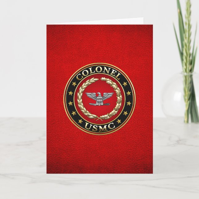 U.S. Flottor: Överste (USMC-Col) [3D] Kort (Framsida)