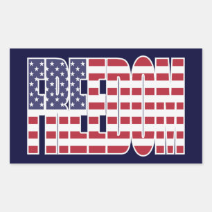 U.S. Freedom Flagga Rektangulärt Klistermärke