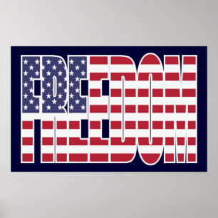 U.S. Frihetsflaggaaffisch (medlet) Poster