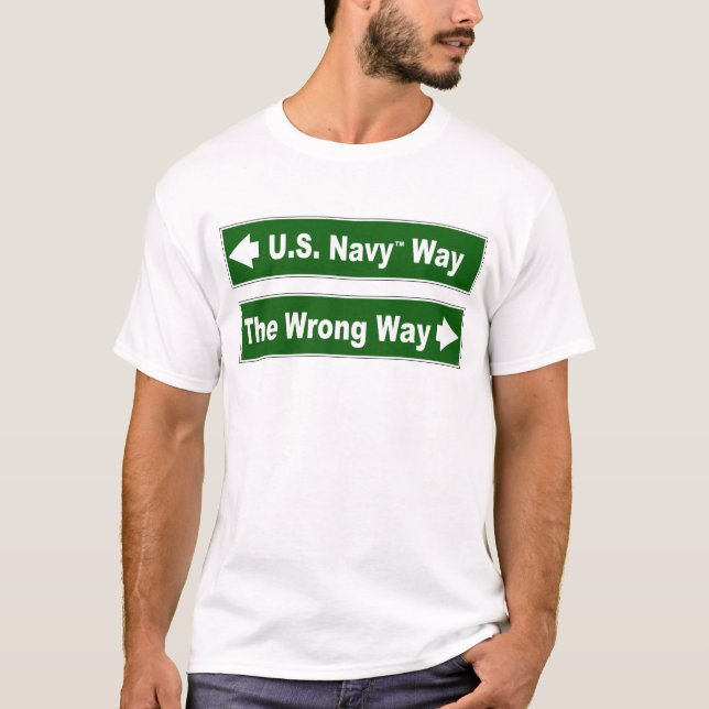 U.S. Gatan för marinen undertecknar långt skjortan Tee Shirt (Framsida)