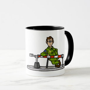 U.S. Gräns Patrol Agent vid Barrier Mugg