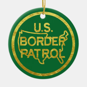 U.S. Gräns Patrol Golden Outline Ornament