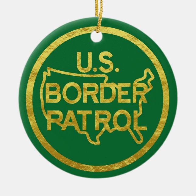 U.S. Gräns Patrol Golden Outline Ornament (Framsidan)