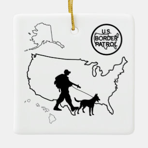 U.S. Gräns Patrol Silhouette jul Ornament