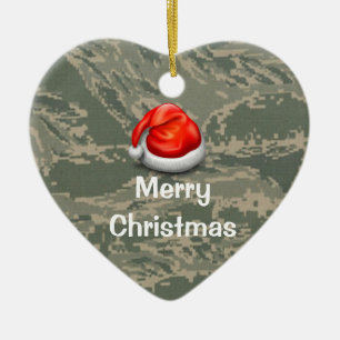 U.S. Grönt Camo Heart God jul Ornament