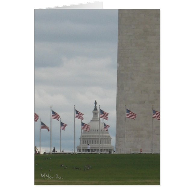 U.S. Huvudstad och Washington monument Hälsningskort (Framsidan)
