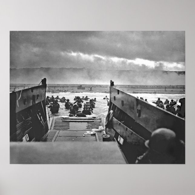 U.S. Invasion of Normany Omaha Beach Print Poster (Framsidan)