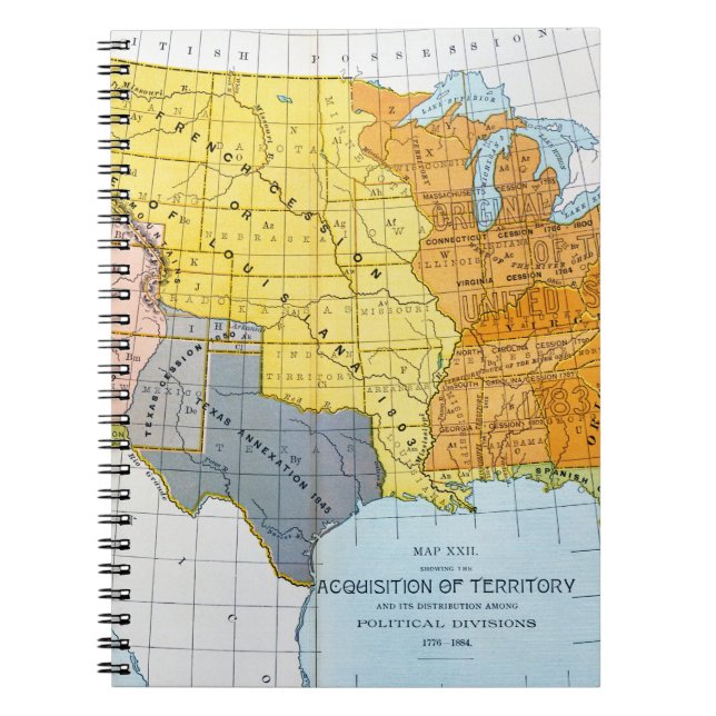 U.S. KARTA 1776-1884 ANTECKNINGSBOK (Framsidan)