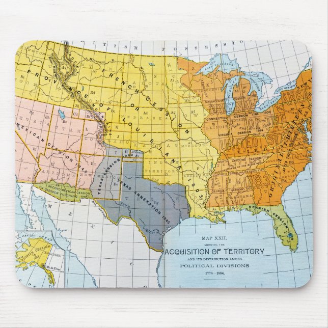 U.S. KARTA 1776-1884 MUSMATTA (Framsidan)