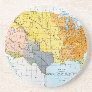 U.S. KARTA 1776-1884 UNDERLÄGG SANDSTEN