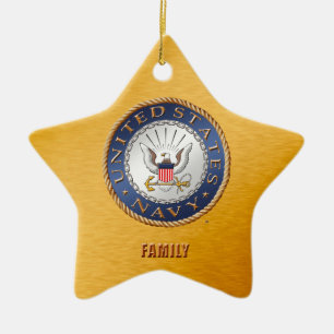 U.S. Keramisk prydnad för marinfamilj Julgransprydnad Keramik