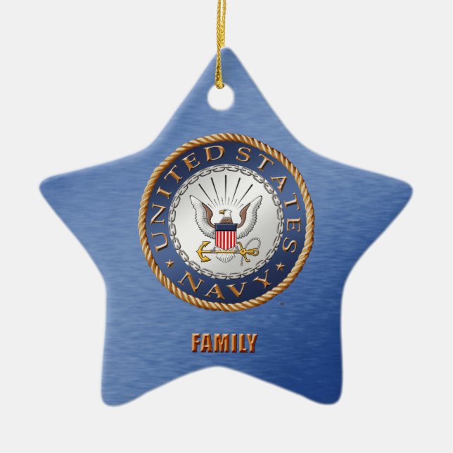 U.S. Keramisk prydnad för marinfamilj Julgransprydnad Keramik (Framsidan)