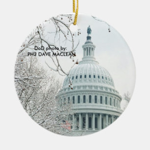 U.S.-kongress i vinter Julgransprydnad Keramik
