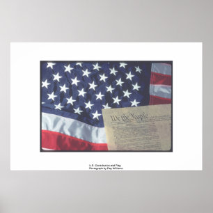 U.S. Konstitution och flagga Poster