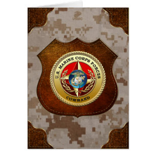 U.S. Marinkorpralstyrkor befaller (MARFORCOM) [3D] Hälsningskort