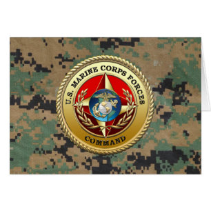 U.S. Marinkorpralstyrkor befaller (MARFORCOM) [3D] Hälsningskort