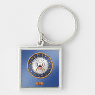 U.S. Marinmamma Keychain Fyrkantig Silverfärgad Nyckelring