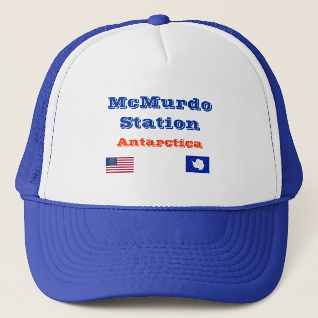 U.S. McMurdo Station Antarctica Baseball Cap Truckerkeps (Framsida)