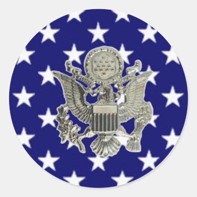 U.s. militära insignier runt klistermärke (Framsida)